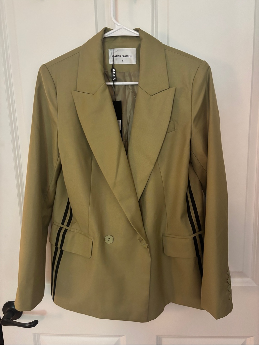 Olive Double-Breasted Blazer
